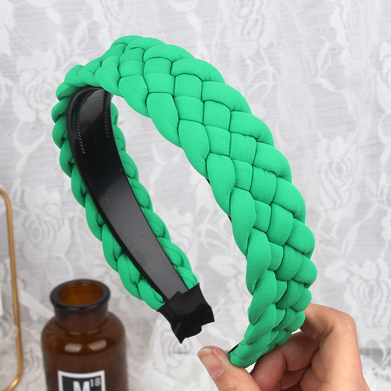 Wholesale Twist Braid Wide-brimmed Hairband Solid Color Headband